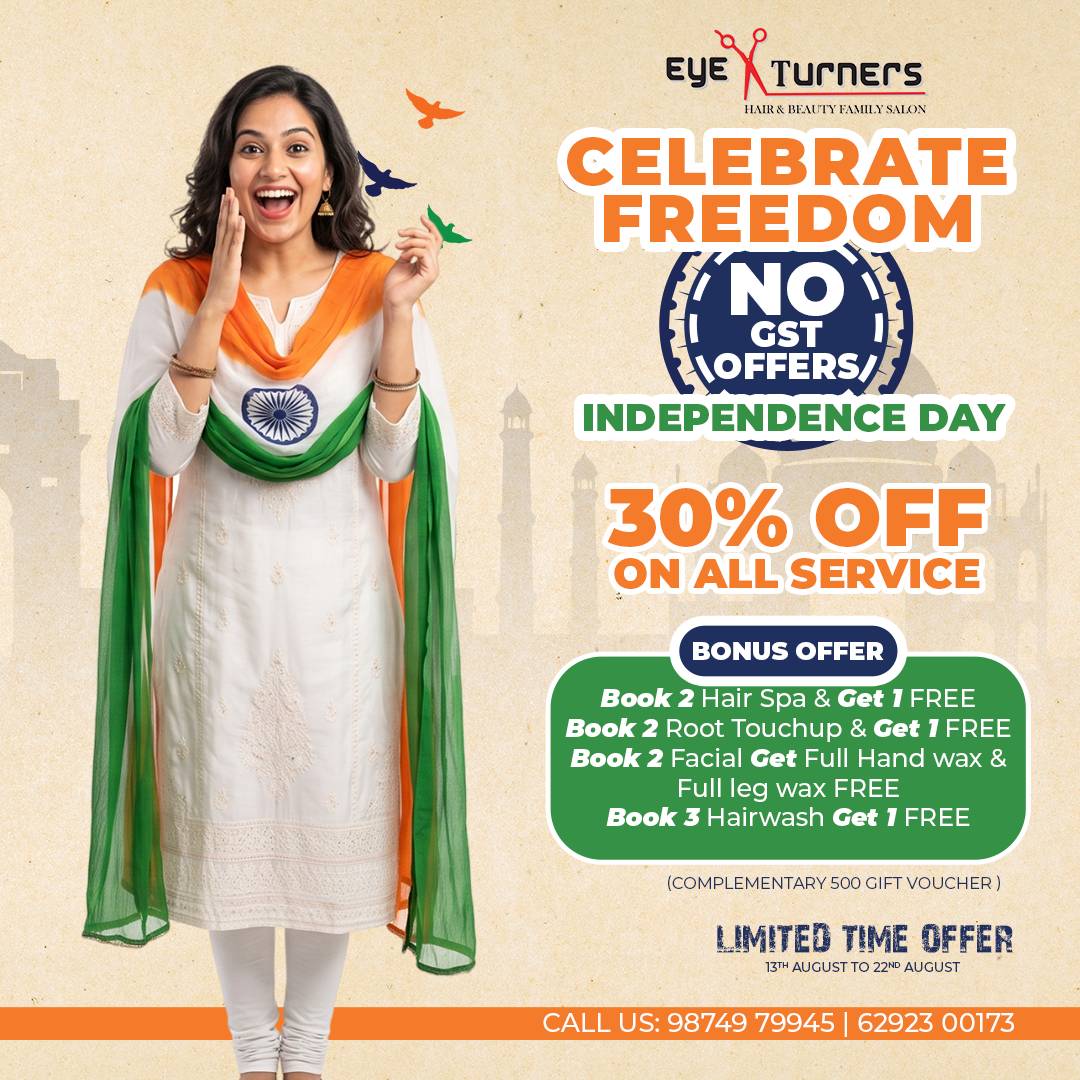Eye Turners Monsoon Offers 2026 – 25% OFF Hair and Skin Services at the Best Hair and Beauty Salon in Kolkata.